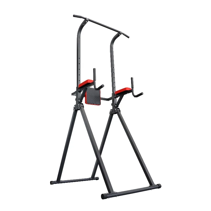 Foldable Multifunction Home Gym Strength Training Power Tower Dip Station Pull up Bar Triangular Design Pull up Dip Station Rack