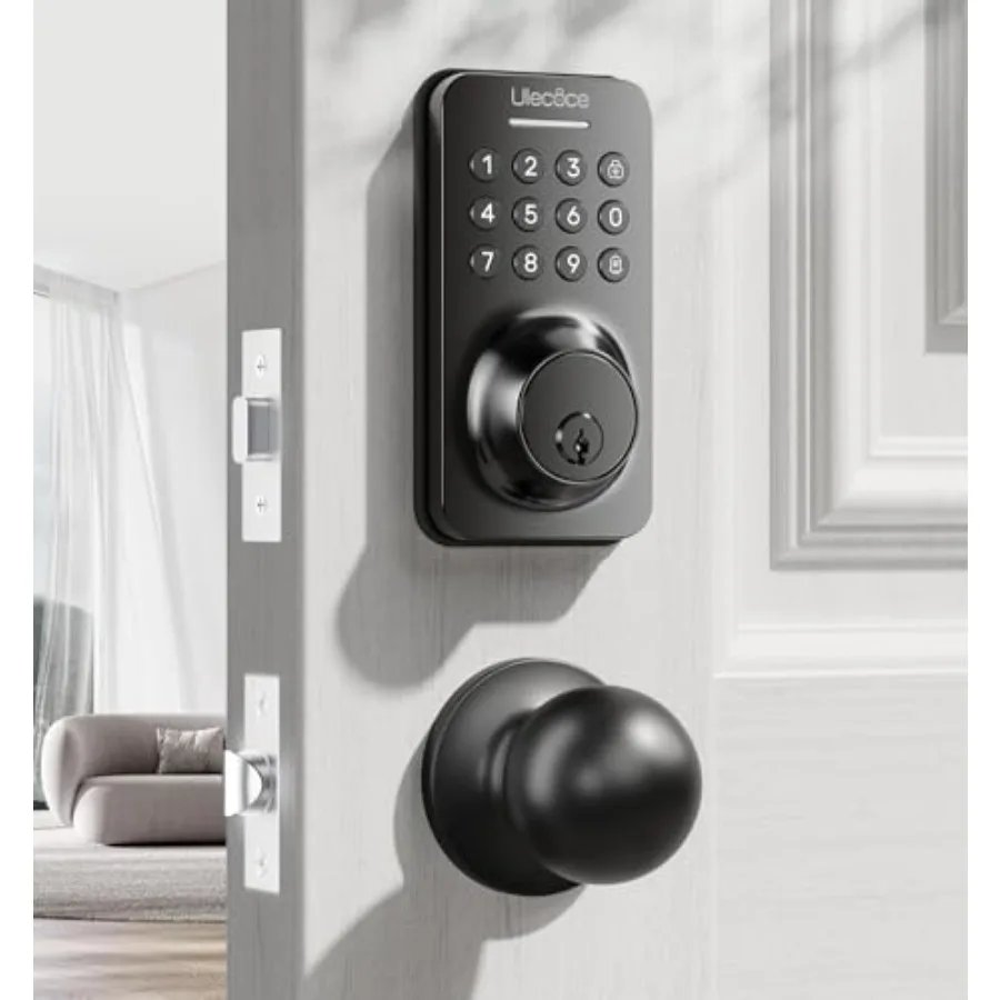 Keyless Entry Door Lock with Knob Set, Door Locks for Front Door with Handle Set, Auto Lock, One-Touch Lock, 100 Codes & 3 Keys
Keyless Entry Door Lock with Knob Set, Door Locks for Front Door with Handle Set, Auto Lock, One-Touch Lock, 100 Codes & 3 Keys