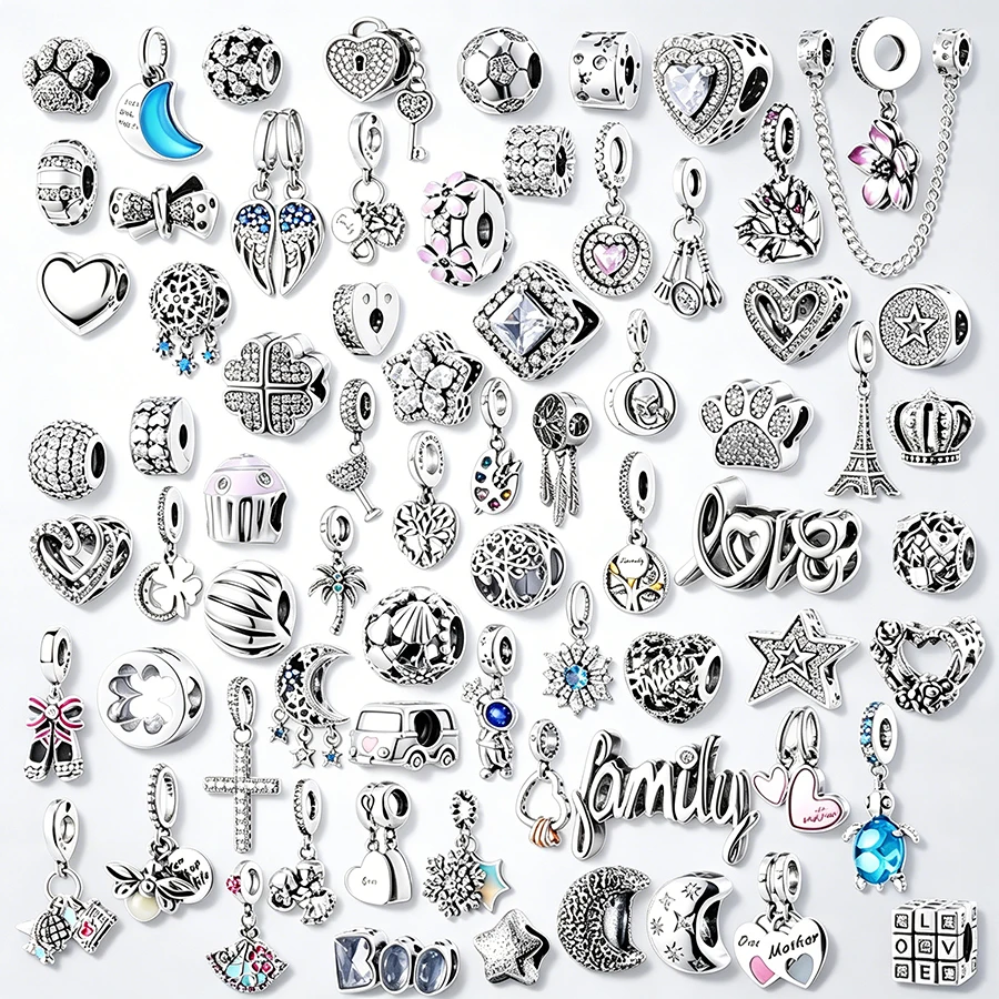 Hot Sale 925 Silver Charms For Bracelets,DIY Heart/Star/Animal Beads,Fit Original European Bracelet necklace,Women Jewelry Gifts
Hot Sale 925 Silver Charms For Bracelets,DIY Heart/Star/Animal Beads,Fit Original European Bracelet necklace,Women Jewelry Gifts