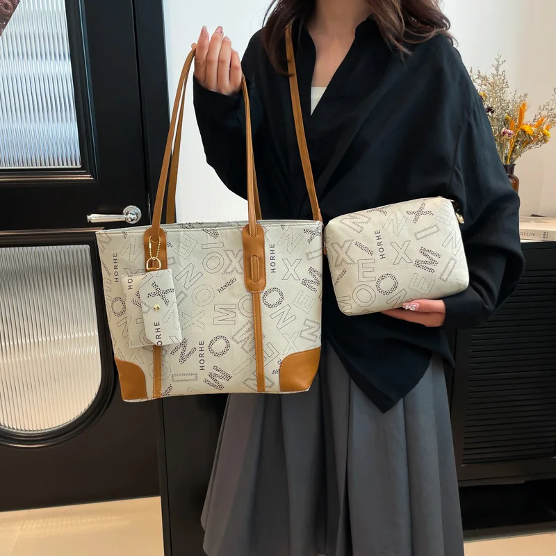 Large Capacity Bag New Fashion Single Shoulder Bag Commuting Versatile Handheld Tote Bag Large Letter Three-Piece Set for Women
Large Capacity Bag New Fashion Single Shoulder Bag Commuting Versatile Handheld Tote Bag Large Letter Three-Piece Set for Women
