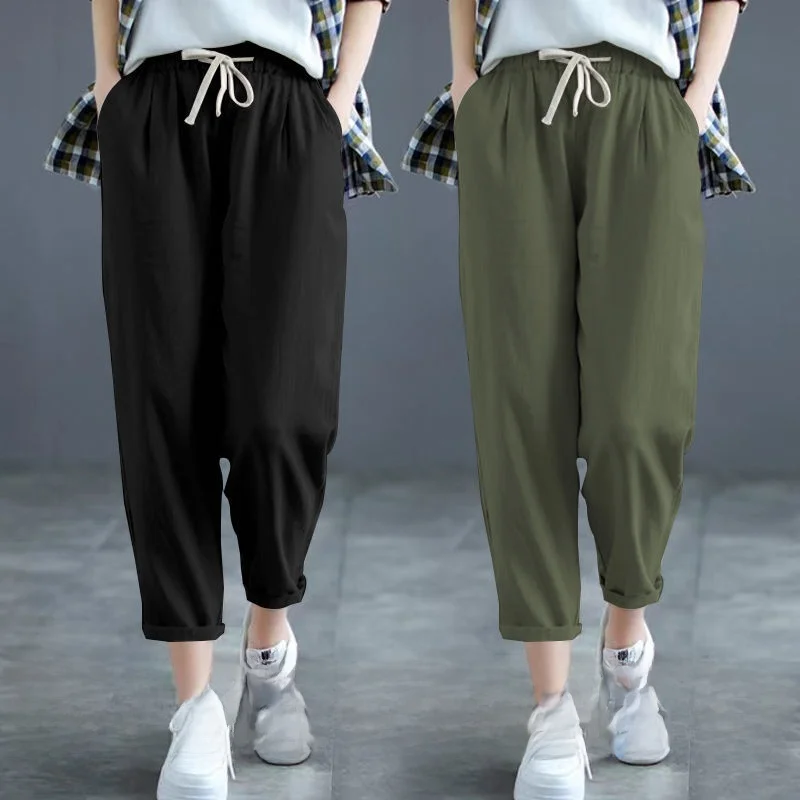 High Waist Loose Casual Pants Women's Nine Points Harem Pants Thin Summer Two Pieces Set Comfortable Cotton Commute Style
High Waist Loose Casual Pants Women's Nine Points Harem Pants Thin Summer Two Pieces Set Comfortable Cotton Commute Style