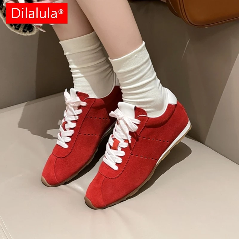 Dilalula 2026 Popular Cow Suede women's Sneakers Lace Up Low Wedges Heels Lace Up Walk Shoes Young Lady Casual Sneakers Students
Dilalula 2026 Popular Cow Suede women's Sneakers Lace Up Low Wedges Heels Lace Up Walk Shoes Young Lady Casual Sneakers Students