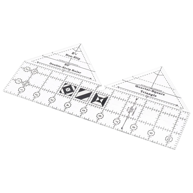90 Degree Double Strip Quilt Ruler, 10 Inch Acrylic Quilting Triangle Rulers, Non-Slip Quilting Rulers And Templates-AT35
90 Degree Double Strip Quilt Ruler, 10 Inch Acrylic Quilting Triangle Rulers, Non-Slip Quilting Rulers And Templates-AT35