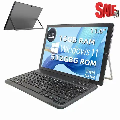 Big Sales 16GB RAM 512GB ROM 64bit 11.6" Windows 11 Tablet Intel Celeron N4100 1920 x 1080 Pixel WIFI 2xUSB 3.0 Mini HD-MI Port
