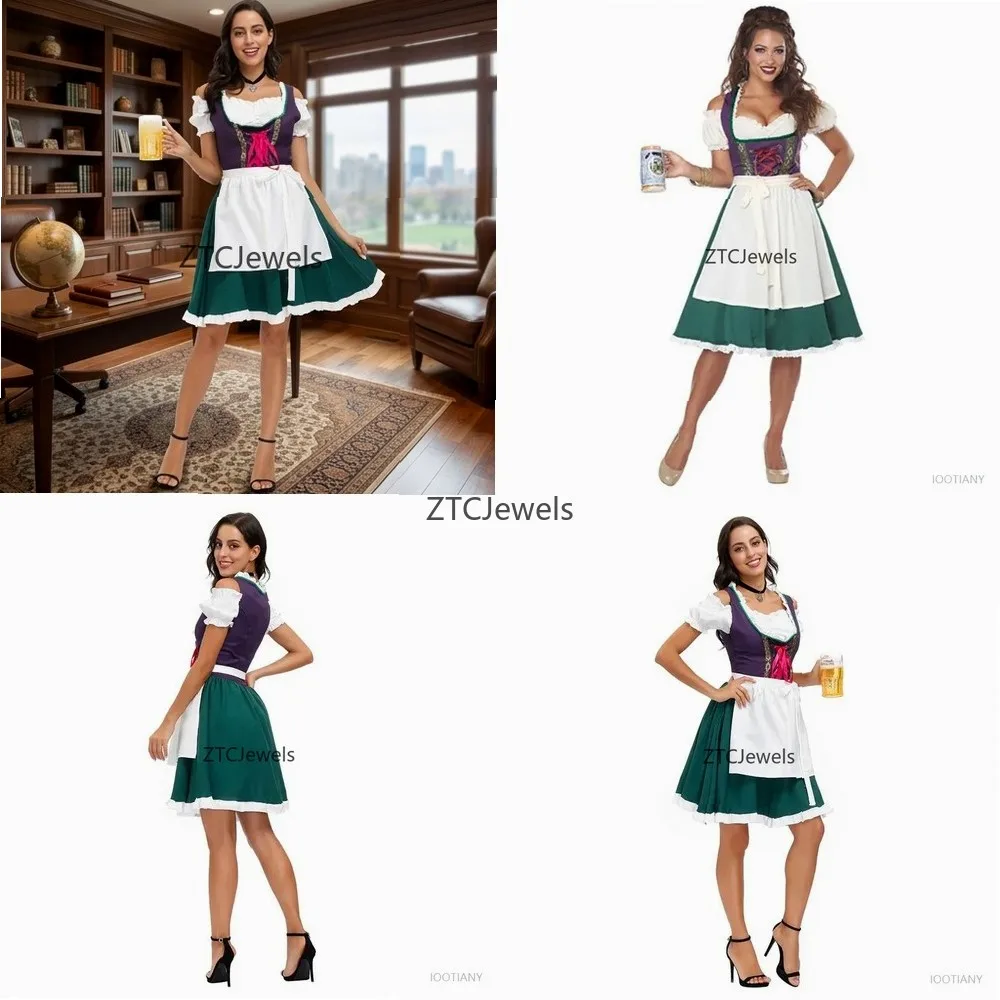 Oktoberfest Beer Girl Dress Bavarian Traditional Costume Green French Maid Waitress Halloween Purim Cosplay Suits
Oktoberfest Beer Girl Dress Bavarian Traditional Costume Green French Maid Waitress Halloween Purim Cosplay Suits
