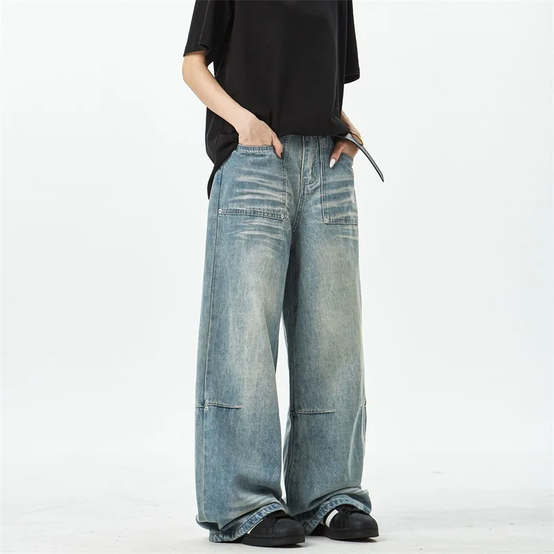 American Retro Loose Wide Leg Men's Jeans Casual Lazy Floor-Length Pants CleanFit Trousers Cotton Polyester Blend Winter Wear
American Retro Loose Wide Leg Men's Jeans Casual Lazy Floor-Length Pants CleanFit Trousers Cotton Polyester Blend Winter Wear