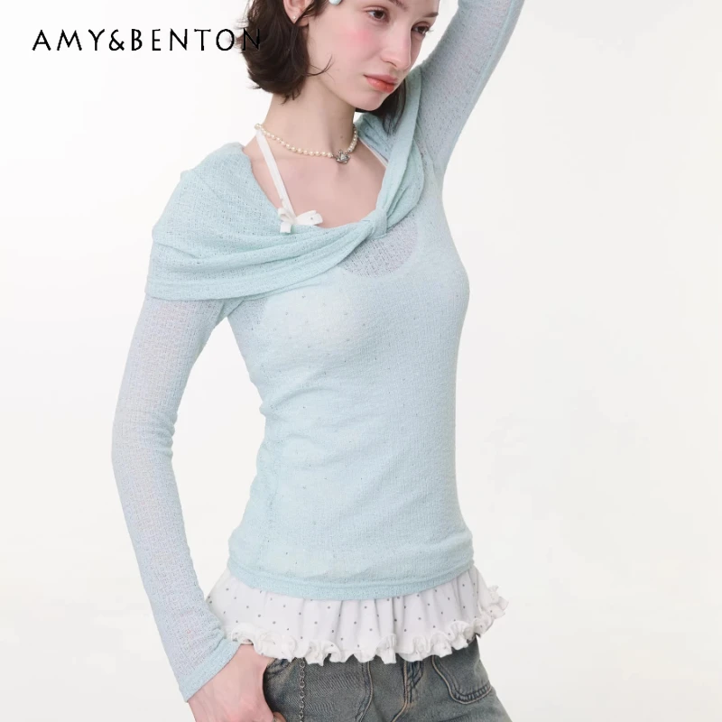 Новая женская одежда Весна-Осень 2026: Французский дизайн, тонкая полупрозрачная облегающая универсальная трикотажная футболка с длинным рукавом для женщин
Новая женская одежда Весна-Осень 2026: Французский дизайн, тонкая полупрозрачная облегающая универсальная трикотажная футболка с длинным рукавом для женщин