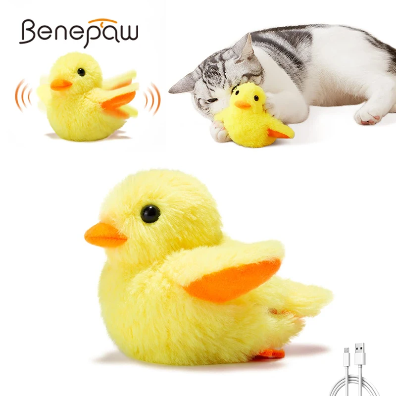 Benepaw Durable Plush Cat Toys Interactive Flapping Duck Quack Touch Activated Chirping Beating Exercise Kitten Toy Rechargeable
Benepaw Durable Plush Cat Toys Interactive Flapping Duck Quack Touch Activated Chirping Beating Exercise Kitten Toy Rechargeable