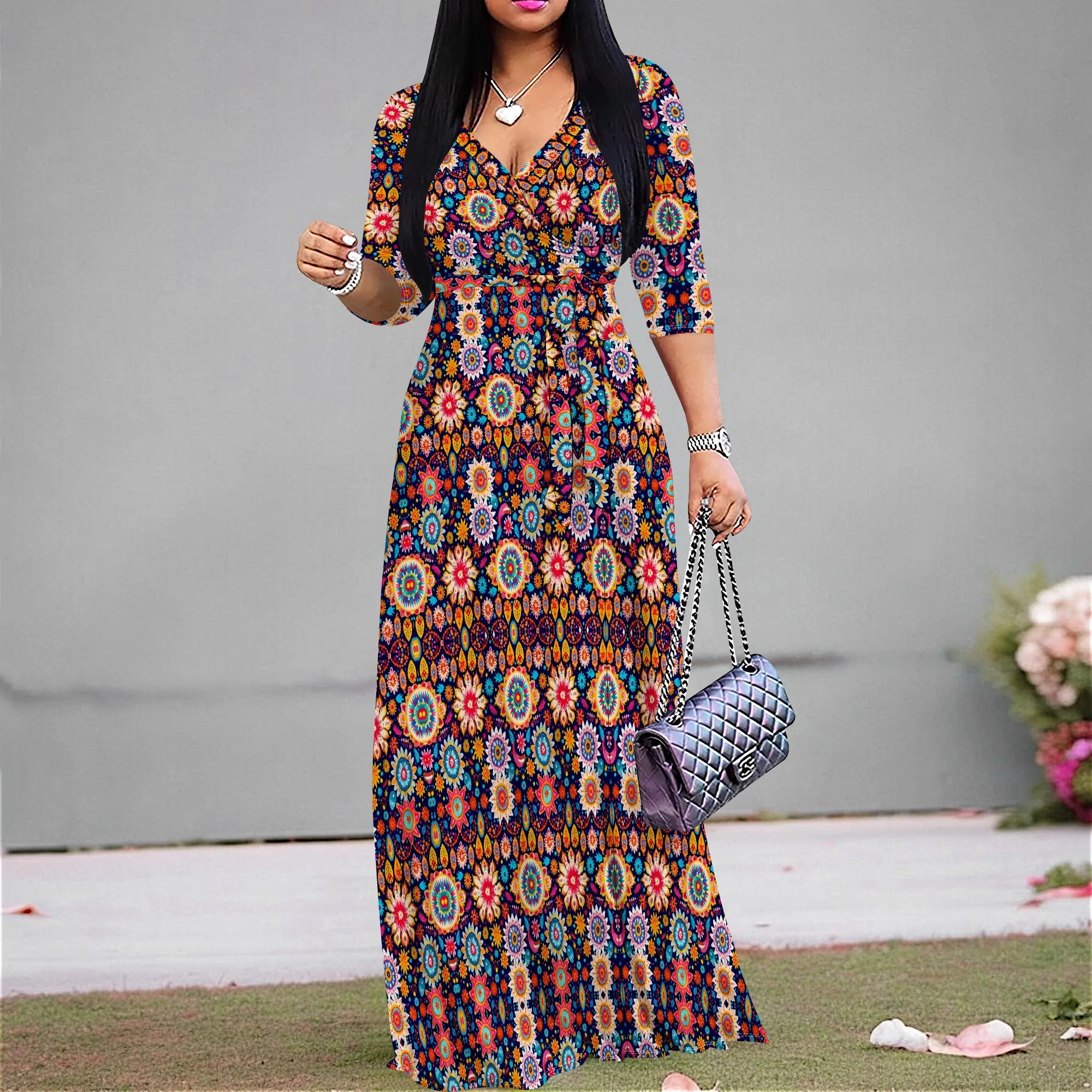Women's Colorful Boho Floral Long Dress 2025 New Arrival Casual Beach Party Dress S-3XL
Women's Colorful Boho Floral Long Dress 2025 New Arrival Casual Beach Party Dress S-3XL