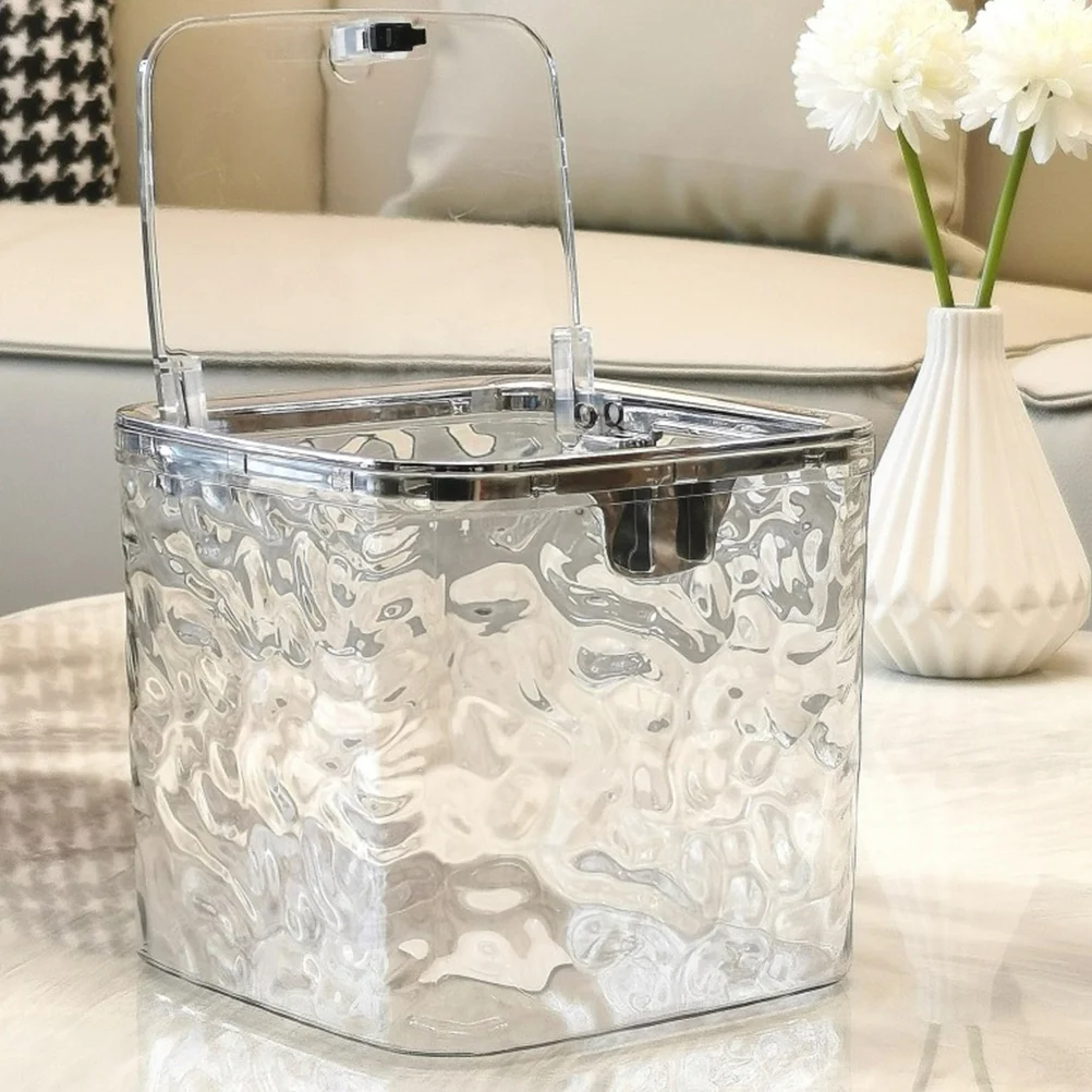 Transparent Desktop Trash Can Water Ripple Texture Lid Moderate Size For Office Bedroom Kitchen Small Garbage Bin
Transparent Desktop Trash Can Water Ripple Texture Lid Moderate Size For Office Bedroom Kitchen Small Garbage Bin