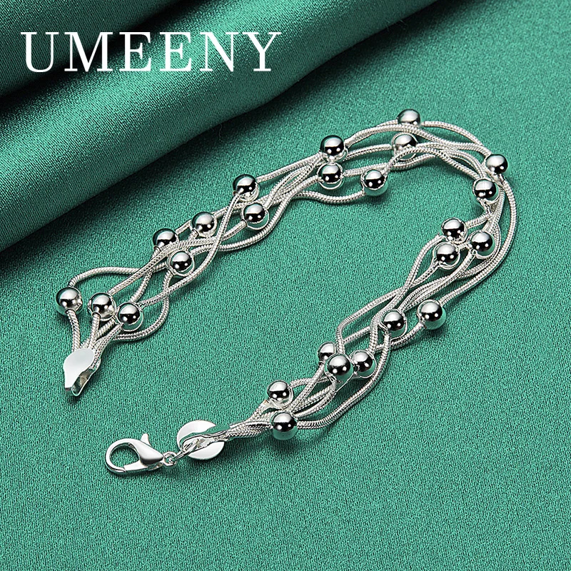 925 Sterling Silver 8 Inch Luxury Exquisite Beaded Bracelet Women Wedding Jewelry Fashion Gift
925 Sterling Silver 8 Inch Luxury Exquisite Beaded Bracelet Women Wedding Jewelry Fashion Gift