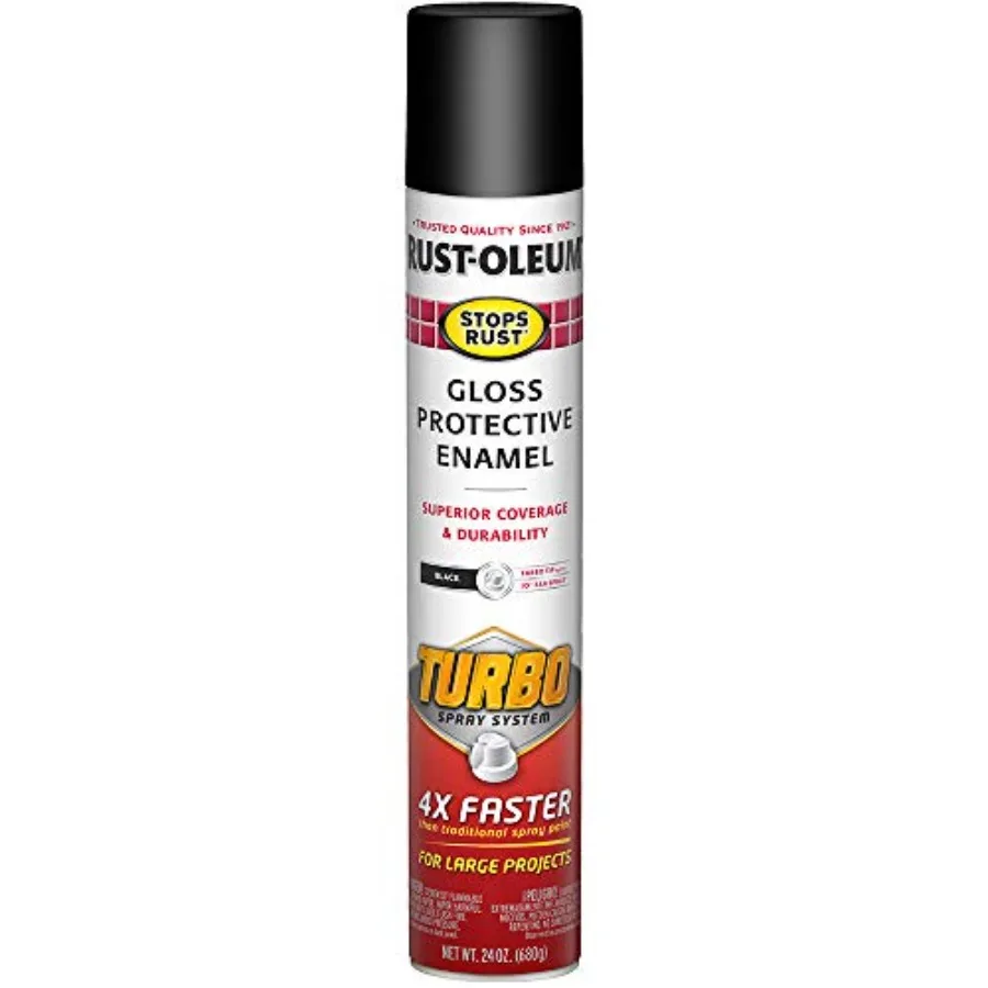 334128 Stops Rust Turbo Spray System Spray Paint 24 oz Gloss Black for Automotive Repair High-Performance Rust Protection and D
334128 Stops Rust Turbo Spray System Spray Paint 24 oz Gloss Black for Automotive Repair High-Performance Rust Protection and D