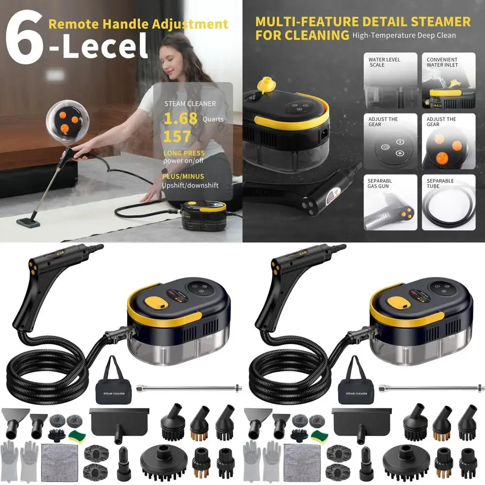 Portable High-Pressure Steam Cleaner with Adjustable Handle and 15 Accessories for Home, Kitchen, and Bathroom (Black)
Portable High-Pressure Steam Cleaner with Adjustable Handle and 15 Accessories for Home, Kitchen, and Bathroom (Black)