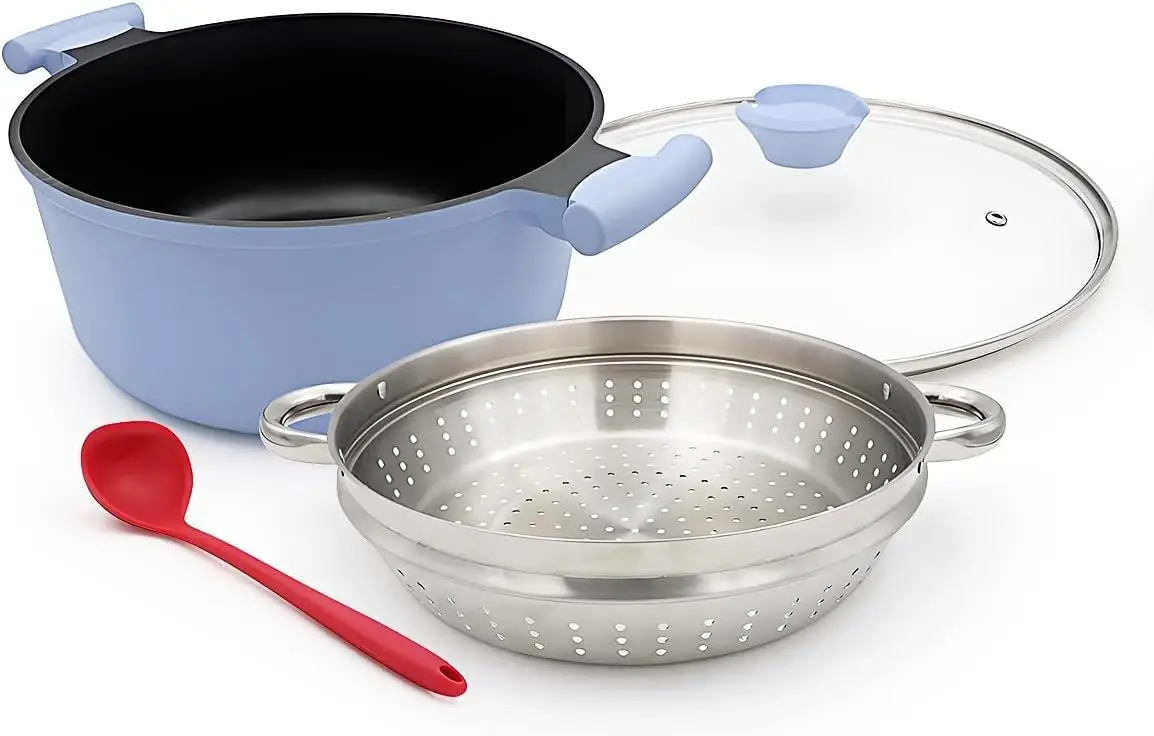 6.5 Qt Steamer Pot with Lid, Nonstick Cooking Pot with Steamer Basket, PFOA Free, Induction Compatible
6.5 Qt Steamer Pot with Lid, Nonstick Cooking Pot with Steamer Basket, PFOA Free, Induction Compatible