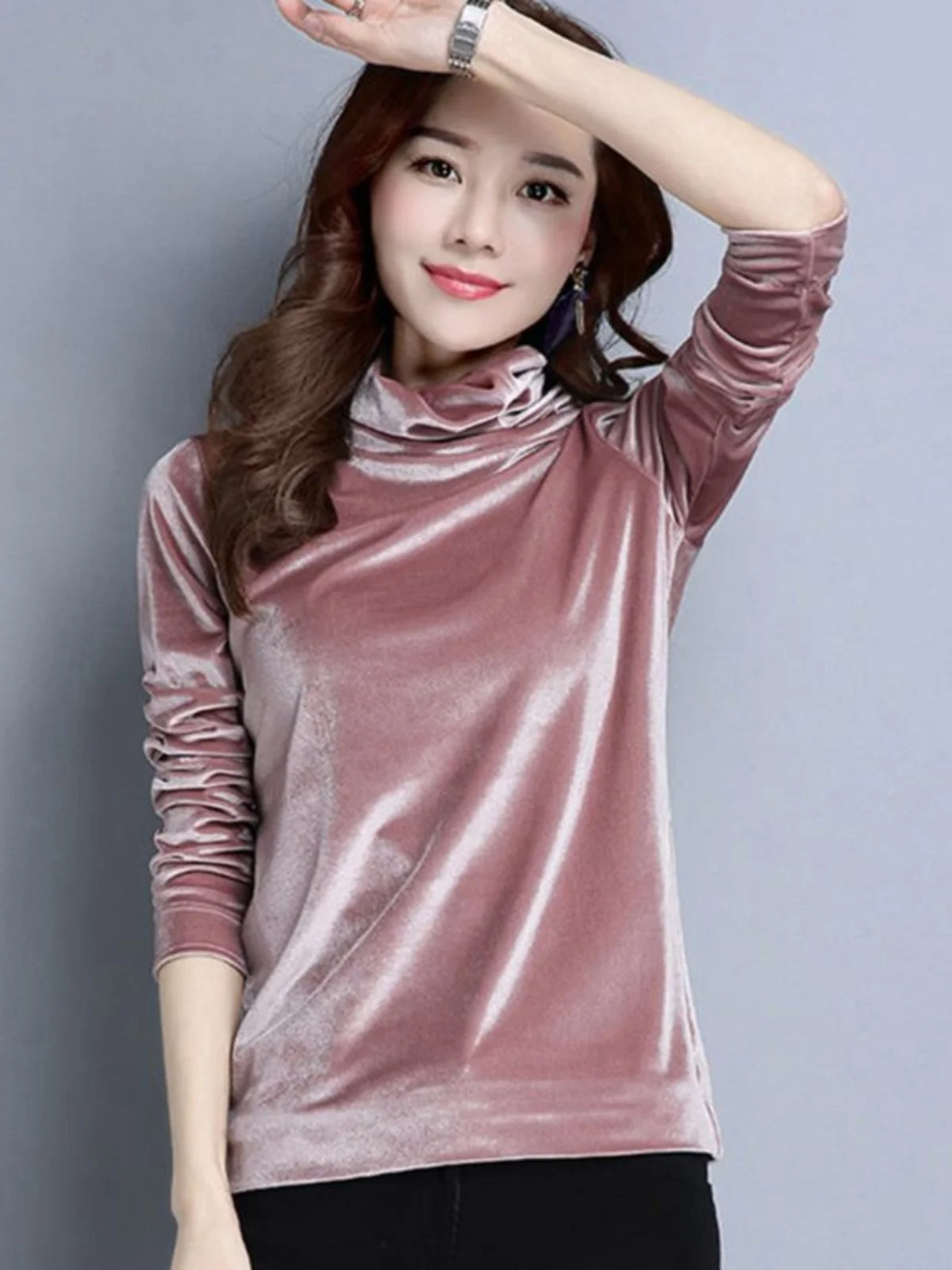 Thickened Double-sided Velvet Embroidered Half-high Collar Long Sleeve T-shirt Women's Autumn Winter New Style Warm Top
Thickened Double-sided Velvet Embroidered Half-high Collar Long Sleeve T-shirt Women's Autumn Winter New Style Warm Top