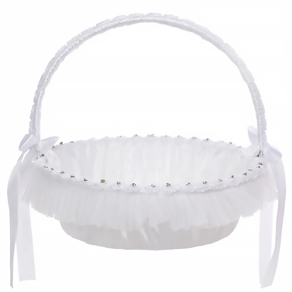 Lace Flower Basket Wedding Decorations Rhinestones Small Bouquet Holder Girls Bridal Baskets Reusable Lightweight Storage
Lace Flower Basket Wedding Decorations Rhinestones Small Bouquet Holder Girls Bridal Baskets Reusable Lightweight Storage