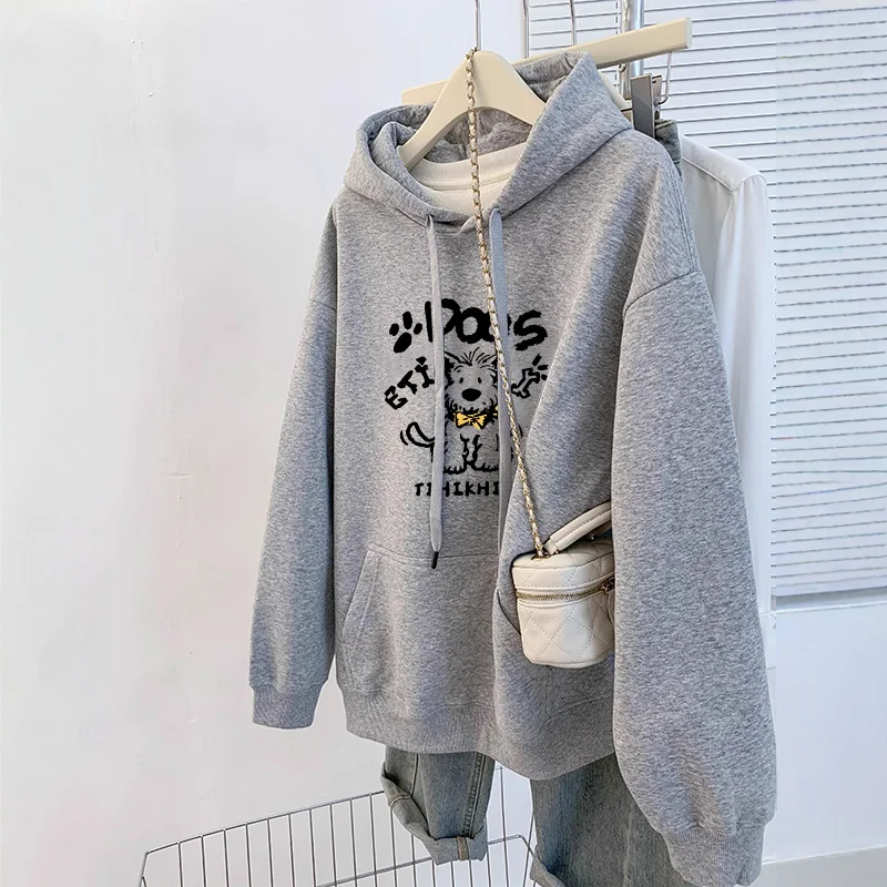 plus Size Women's Hoodie Grey Fleece Lined Thickened Autumn Winter Street Style Belly Covering Casual Comfortable Sweatshirt
plus Size Women's Hoodie Grey Fleece Lined Thickened Autumn Winter Street Style Belly Covering Casual Comfortable Sweatshirt