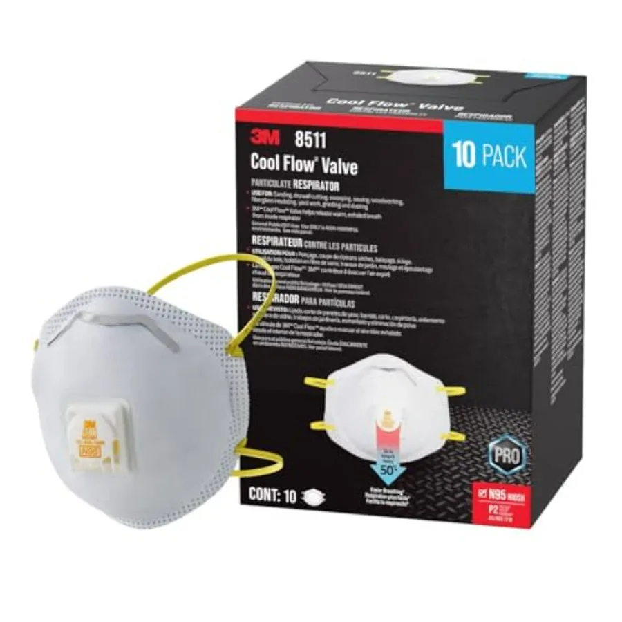 3M N95 Respirator 8511, 10 Pack, NIOSH-APPROVED N95, Features 3M COOL FLOW Exhalation Valve, Relief From Dusts and Certain Part
3M N95 Respirator 8511, 10 Pack, NIOSH-APPROVED N95, Features 3M COOL FLOW Exhalation Valve, Relief From Dusts and Certain Part