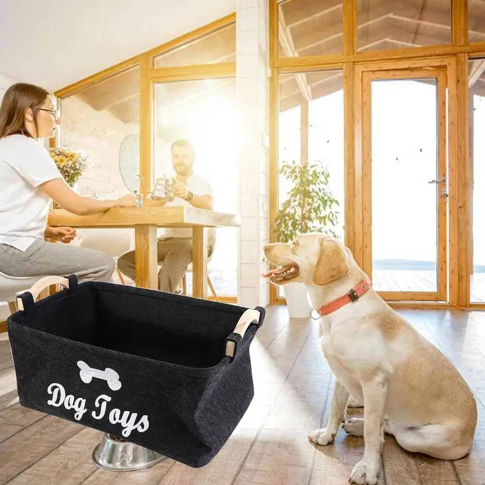 Felt Dog Toy Storage Basket Cartoon Pattern with Handle Pet Toy Bin Box Black Dog Sundries Organizer Baskets for Cats Puppy
Felt Dog Toy Storage Basket Cartoon Pattern with Handle Pet Toy Bin Box Black Dog Sundries Organizer Baskets for Cats Puppy