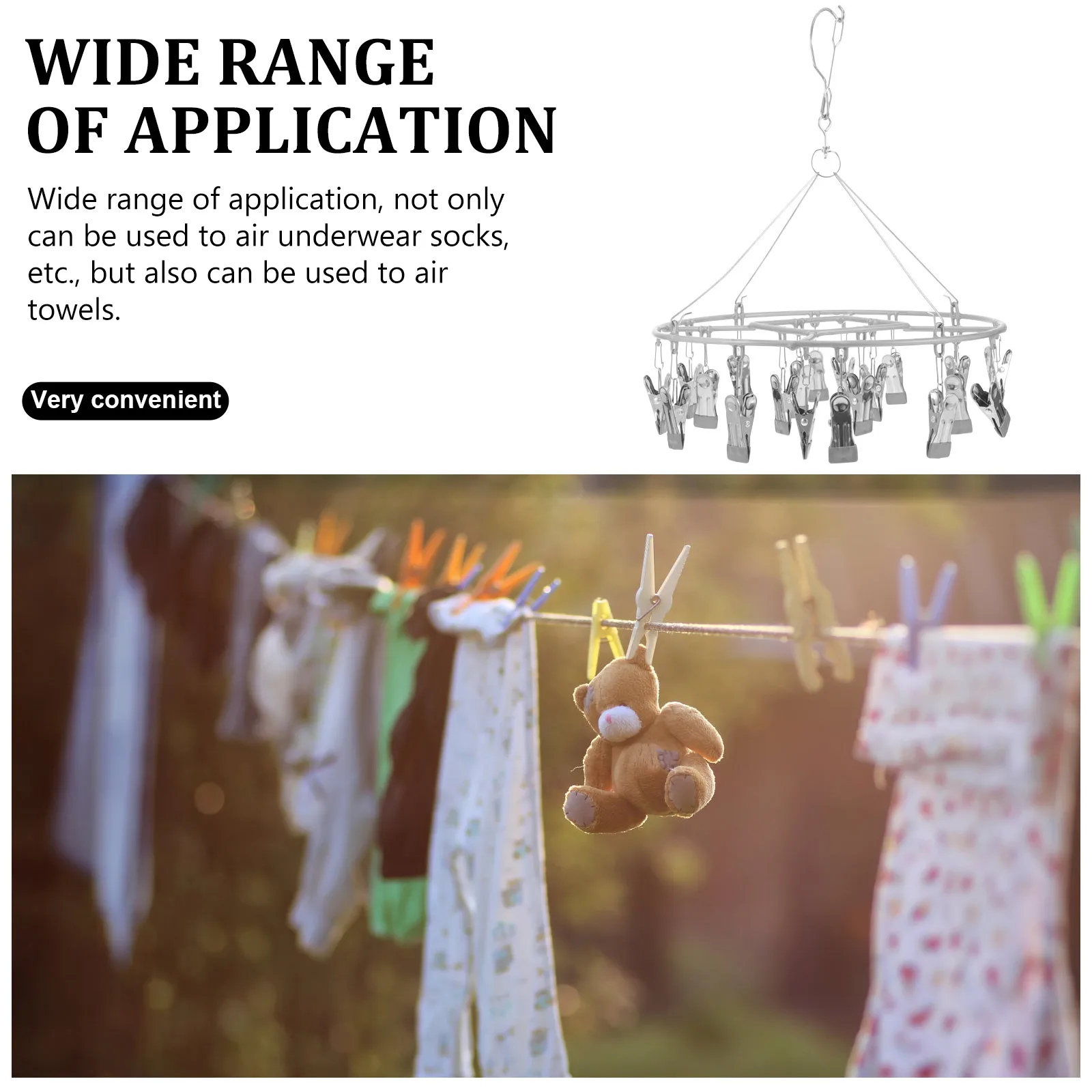 20 Clips Sock Rack Round Hanger Grey Stainless Steel Clothes Drying Rack Laundry Hanger Socks ganizer Storage Solution Balcony 
20 Clips Sock Rack Round Hanger Grey Stainless Steel Clothes Drying Rack Laundry Hanger Socks ganizer Storage Solution Balcony