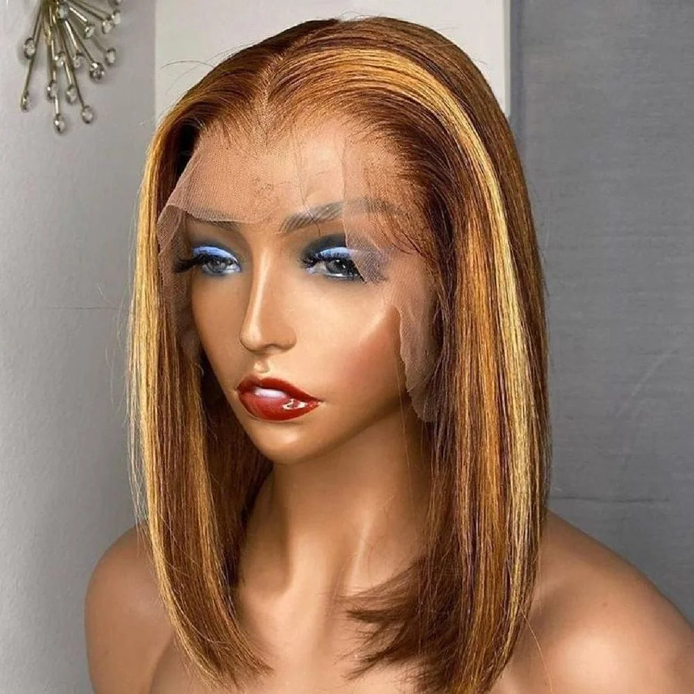 Straight 13x4 Lace Frontal Bob Wig 200% Density Transparent Lace Bob Wigs Highlight 4/27 Ombre Pre Plucked 100% Human Hair Wigs
Straight 13x4 Lace Frontal Bob Wig 200% Density Transparent Lace Bob Wigs Highlight 4/27 Ombre Pre Plucked 100% Human Hair Wigs