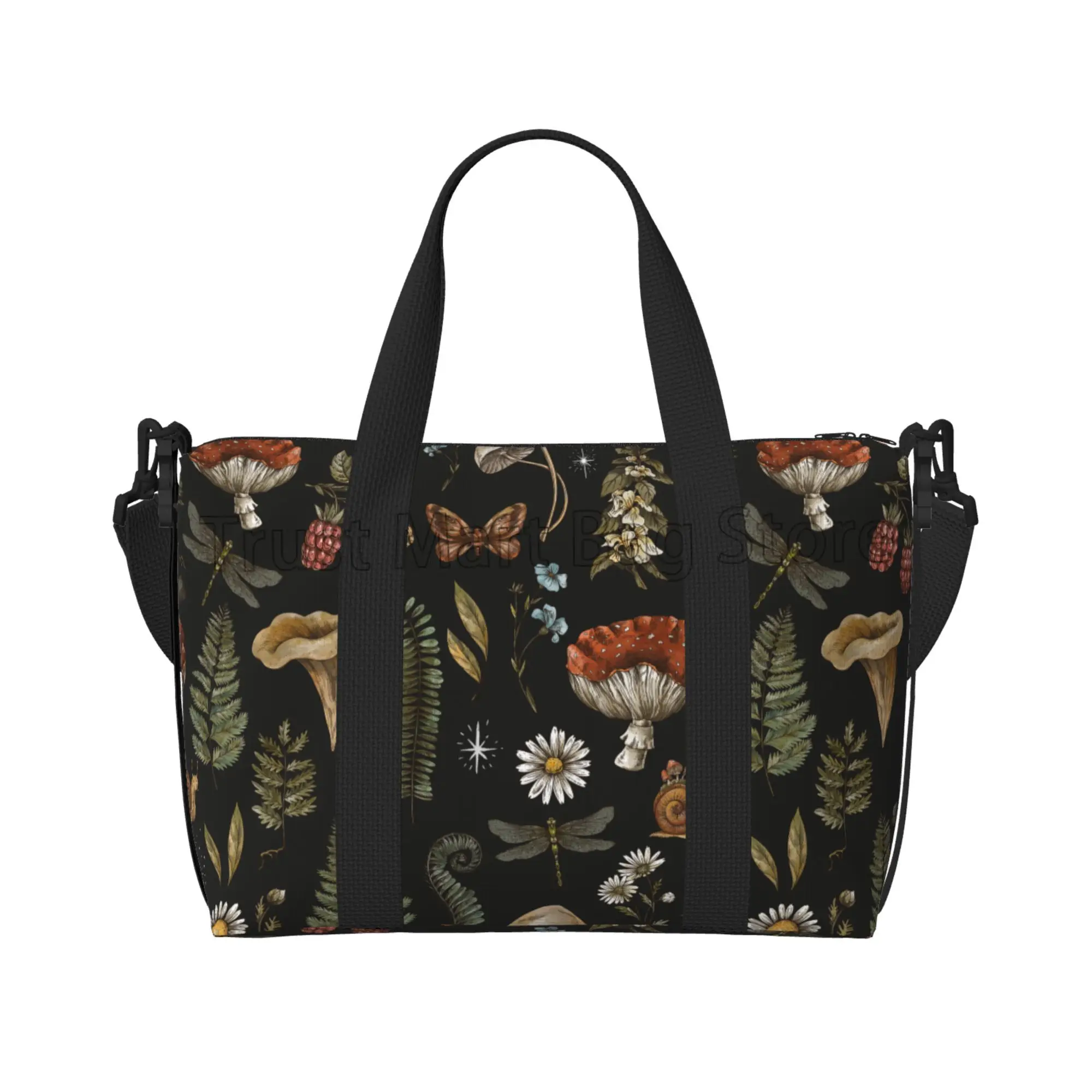 Vintage Mushroom Duffel Bags Magic Leaf Fern Botanical Waterproof Sports Travel Luggage Handbag Portable Weekender Overnight Bag
Vintage Mushroom Duffel Bags Magic Leaf Fern Botanical Waterproof Sports Travel Luggage Handbag Portable Weekender Overnight Bag