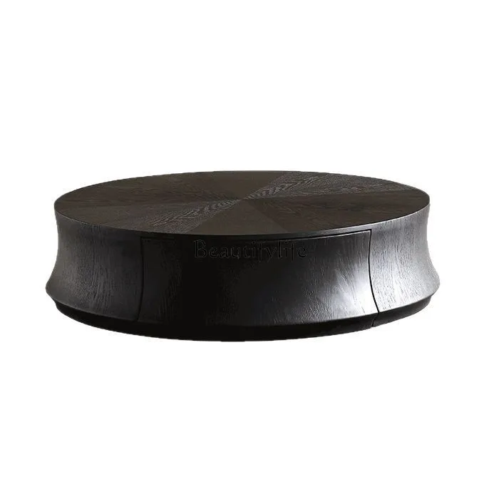 Light luxury creative coffee table Italian round solid wood coffee table black wood grain simple minimalist high-end living
Light luxury creative coffee table Italian round solid wood coffee table black wood grain simple minimalist high-end living