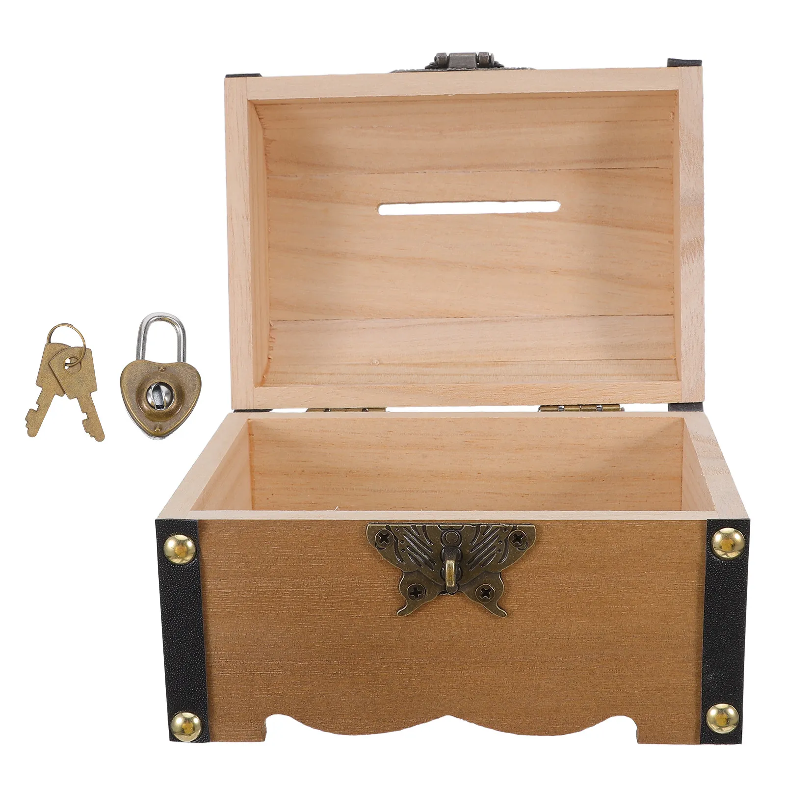 Vintage Retro Wood Treasure Chest Box Lockable Jewelry Organizer Money Bank Kids Savings Storage Small Decorative Keepsake Box
Vintage Retro Wood Treasure Chest Box Lockable Jewelry Organizer Money Bank Kids Savings Storage Small Decorative Keepsake Box