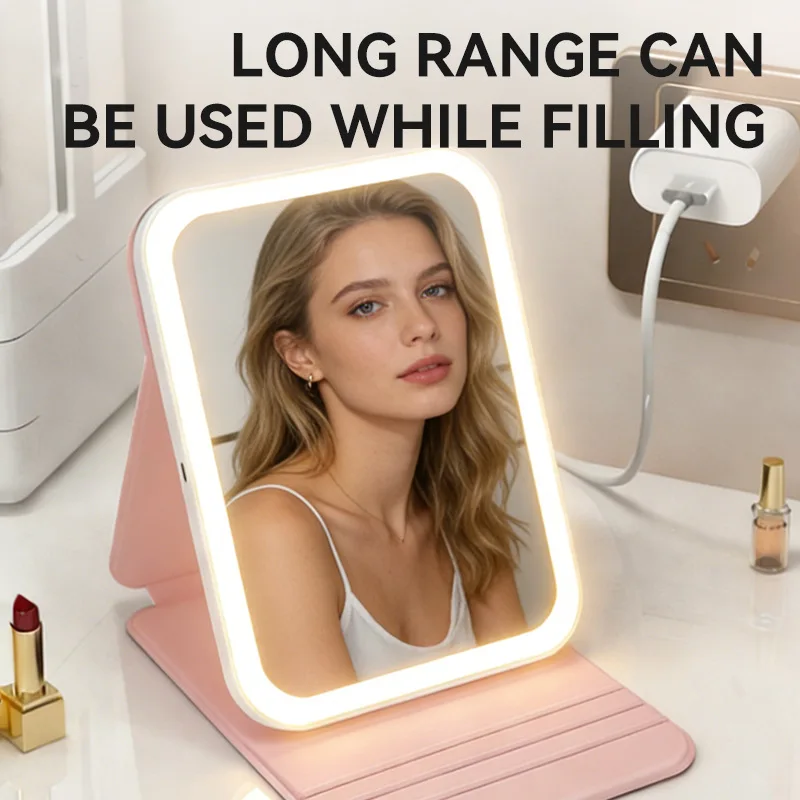 Portable LED Makeup Mirror with Light, Foldable Travel Vanity Mirror, Rechargeable Cosmetic Mirror, PU Leather Dressing Mirror
Portable LED Makeup Mirror with Light, Foldable Travel Vanity Mirror, Rechargeable Cosmetic Mirror, PU Leather Dressing Mirror