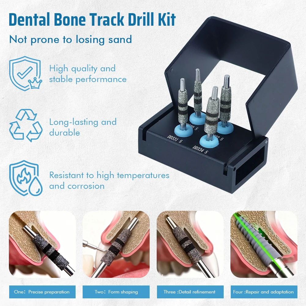 Набор сверл для зубной кости, направляющие для имплантата, сверла для коррекции шеи, алмазная резка, шлифовальные инструменты для имплантации Jawbone
Набор сверл для зубной кости, направляющие для имплантата, сверла для коррекции шеи, алмазная резка, шлифовальные инструменты для имплантации Jawbone