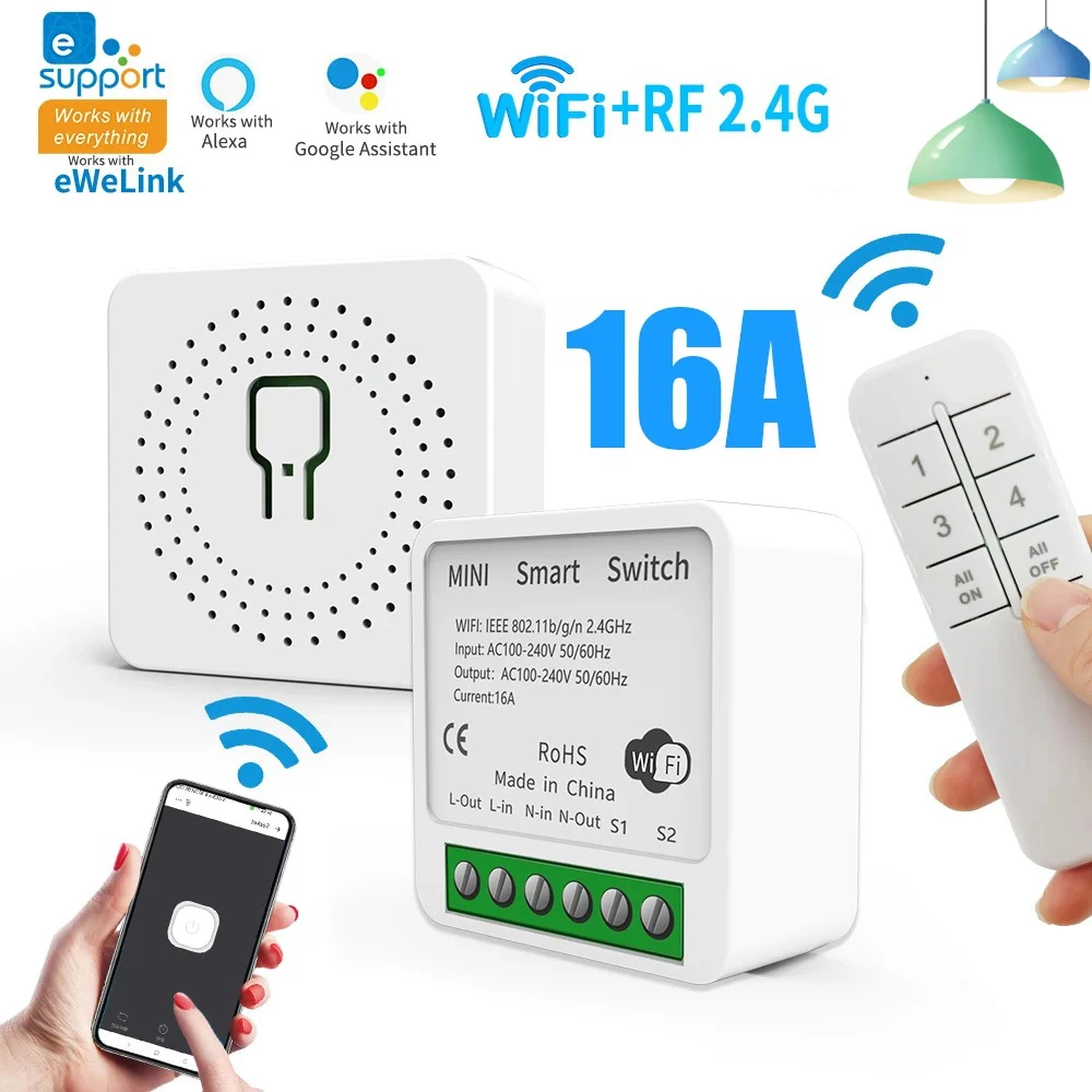 EWeLink Smart Switch 16A WiFi Wireless Switch Remote Control Works with Alexa Google Home Voice Control
EWeLink Smart Switch 16A WiFi Wireless Switch Remote Control Works with Alexa Google Home Voice Control