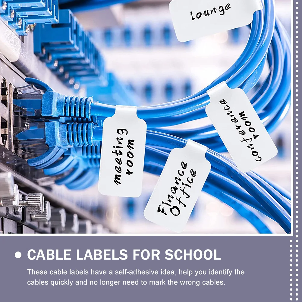 100pcs Cable Labels White Writable Tags for Wire Management Self Adhesive Cord Identifier Office School Solution
100pcs Cable Labels White Writable Tags for Wire Management Self Adhesive Cord Identifier Office School Solution