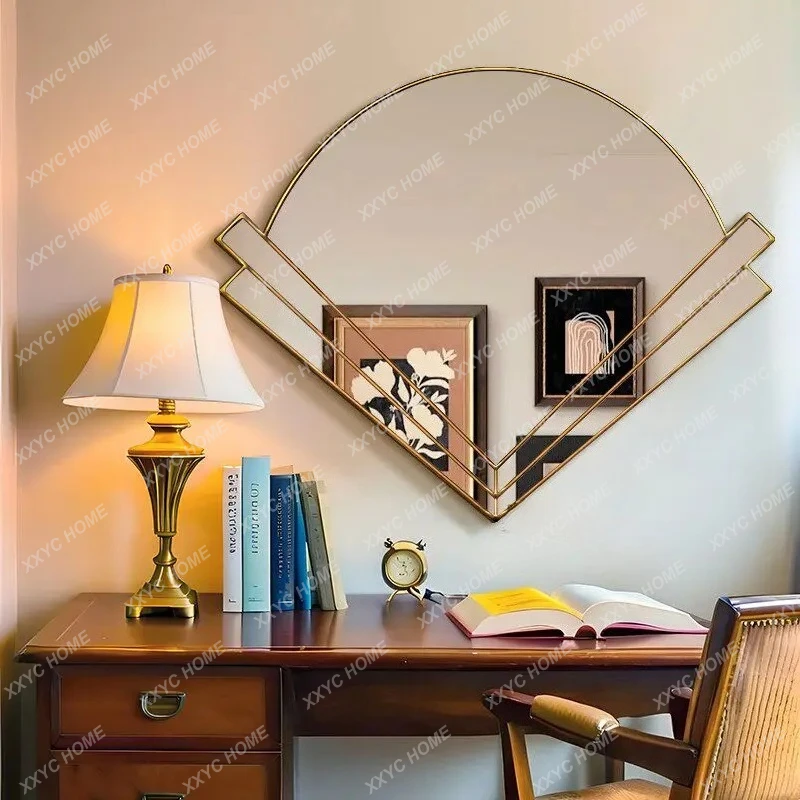 L light luxury wall-mounted cosmetic mirror fan-shaped decorative mirror at the entrance
L light luxury wall-mounted cosmetic mirror fan-shaped decorative mirror at the entrance