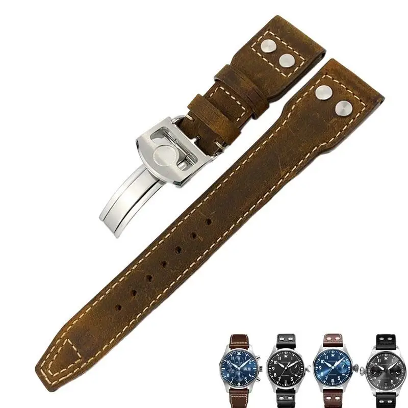 PCAVO 20mm 21mm 22mm Italian Cowhide Watch Strap Black Blue Brown Watch Band For IWC PILOT Mark PORTUGIESER PORTOFINO WatchBands
PCAVO 20mm 21mm 22mm Italian Cowhide Watch Strap Black Blue Brown Watch Band For IWC PILOT Mark PORTUGIESER PORTOFINO WatchBands