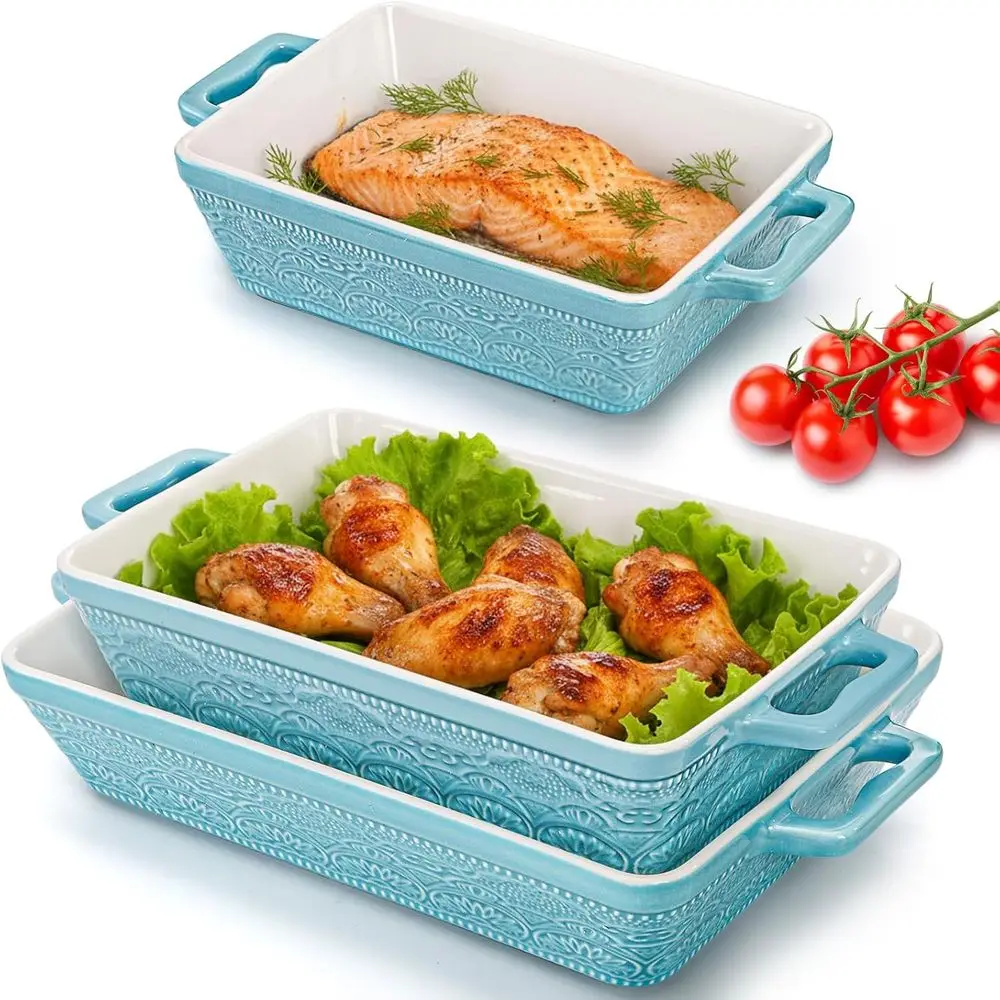 Set o 3 Ceic Bg Dishes, Recular Bakeware with Handles, Elegant Casserole Dish Set Lasagna Pan or Bg, Cooking, Cake Dinner, Banqu
Set o 3 Ceic Bg Dishes, Recular Bakeware with Handles, Elegant Casserole Dish Set Lasagna Pan or Bg, Cooking, Cake Dinner, Banqu