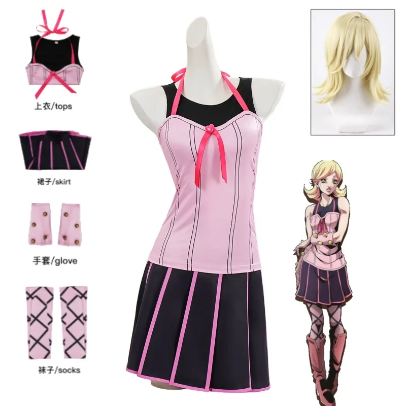 Cute Pink Dress Cosplay Costume JoJo's Bizarre Adventure Part 7 Lucy Steel Steel Ball Run Outfit Full Set for Women Halloween
Cute Pink Dress Cosplay Costume JoJo's Bizarre Adventure Part 7 Lucy Steel Steel Ball Run Outfit Full Set for Women Halloween