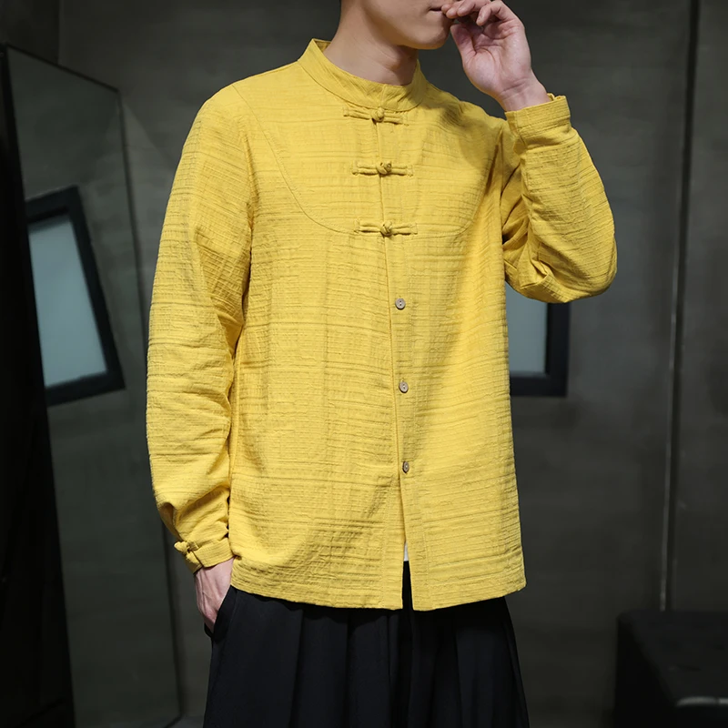 New Spring Autumn Cotton Linen Casual Hanfu Button Retro New Chinese Sle Tang Costume Long Sve Men irt Stand Collar
New Spring Autumn Cotton Linen Casual Hanfu Button Retro New Chinese Sle Tang Costume Long Sve Men irt Stand Collar