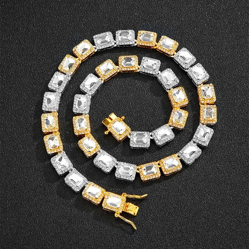 9.5mm Gold Silver 2tone Color Square Cz Baguette Tennis Chain Choker Necklace Luxury Bling Bling Full Iced Out Hip Hop Jewelry
9.5mm Gold Silver 2tone Color Square Cz Baguette Tennis Chain Choker Necklace Luxury Bling Bling Full Iced Out Hip Hop Jewelry