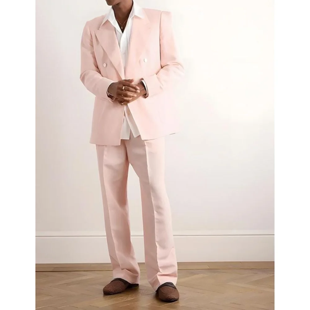 Pink Double Brteasted Men's Suits Peak Lapel Dinner Party Suits Wedding Groom Prom Tuxedo Banquet Custom
Pink Double Brteasted Men's Suits Peak Lapel Dinner Party Suits Wedding Groom Prom Tuxedo Banquet Custom