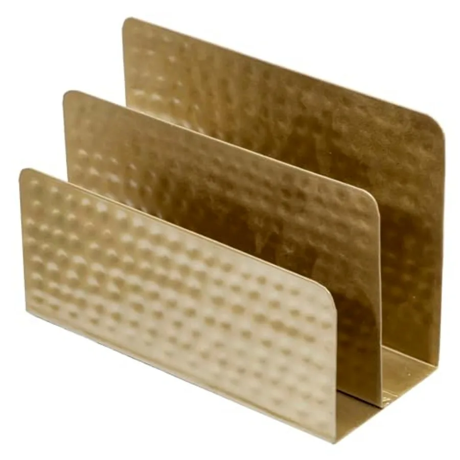Modern Vintage Brass Tone Metal Tabletop Mail Holder Letter Sorter with Hammered Design, Office Desktop Storage File Folder Doc
Modern Vintage Brass Tone Metal Tabletop Mail Holder Letter Sorter with Hammered Design, Office Desktop Storage File Folder Doc