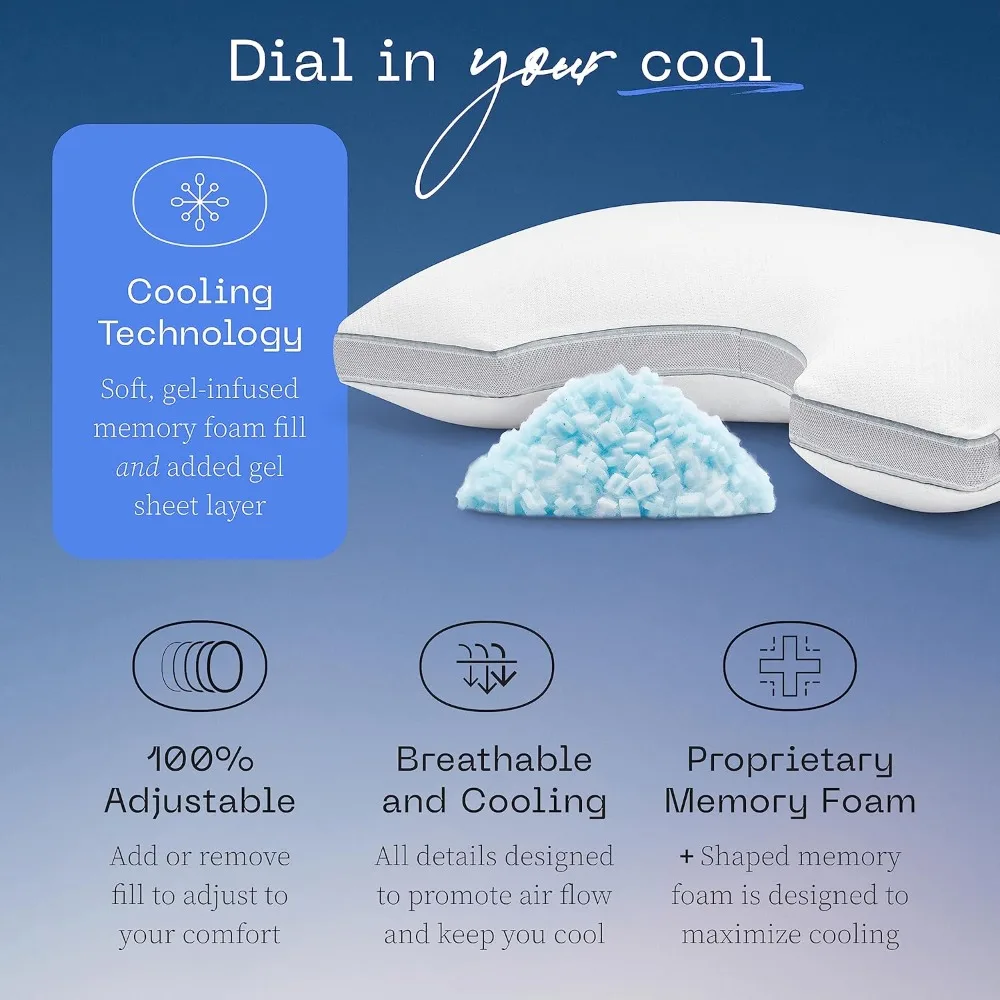 Cool+ Cut-Out Adjustable Pillow Queen with Cooling Gel & Shoulder Cut-Out for Head Suppor
Cool+ Cut-Out Adjustable Pillow Queen with Cooling Gel & Shoulder Cut-Out for Head Suppor