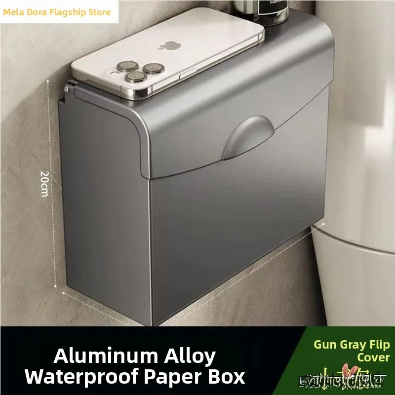 Aluminum Alloy Bathroom Toilet Paper Holder Wall Mounted No Drilling Required Flip Cover Flat Waterproof Storage for Toiletries
Aluminum Alloy Bathroom Toilet Paper Holder Wall Mounted No Drilling Required Flip Cover Flat Waterproof Storage for Toiletries