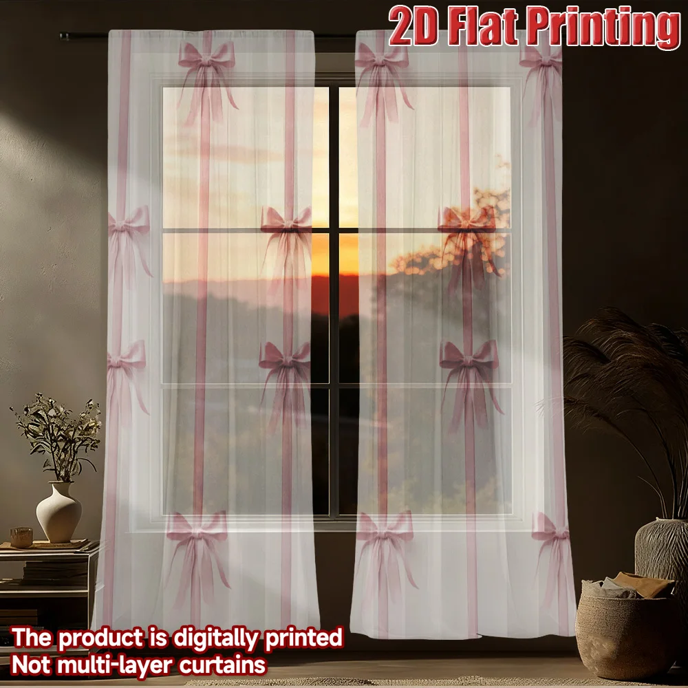 2pcs Pink Ribbon Stripes Window View Sheer Curtains, Washable Polyester Window Drapes, Rod Pocket, for Home Decor Living Room
2pcs Pink Ribbon Stripes Window View Sheer Curtains, Washable Polyester Window Drapes, Rod Pocket, for Home Decor Living Room