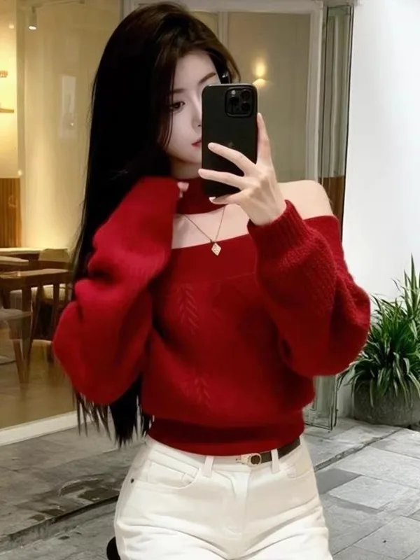 Потрясающий красный свитер на одно плечо, женский свитер Faion 202, осень-зима, новый утягивающий вязаный топ
Потрясающий красный свитер на одно плечо, женский свитер Faion 202, осень-зима, новый утягивающий вязаный топ