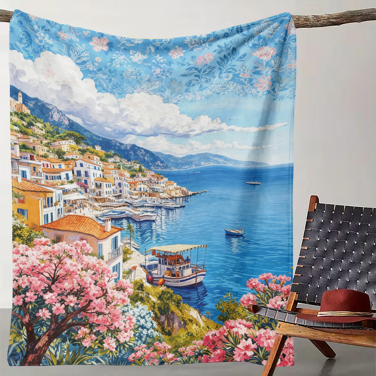 1 Mediterranean Flower Town Style Blanket Suitable for Camping, Living Rooms, Offices, Chairs, and Beds
1 Mediterranean Flower Town Style Blanket Suitable for Camping, Living Rooms, Offices, Chairs, and Beds