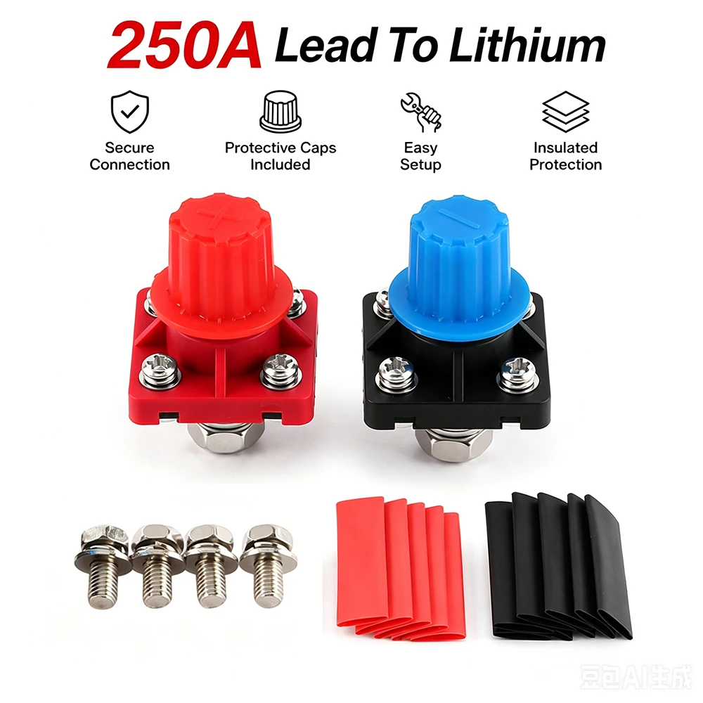 250A Lead-to-Lithium Energy Storage Terminal Lithium Battery Jump Start Connector for RV Boat Solar Power System
250A Lead-to-Lithium Energy Storage Terminal Lithium Battery Jump Start Connector for RV Boat Solar Power System