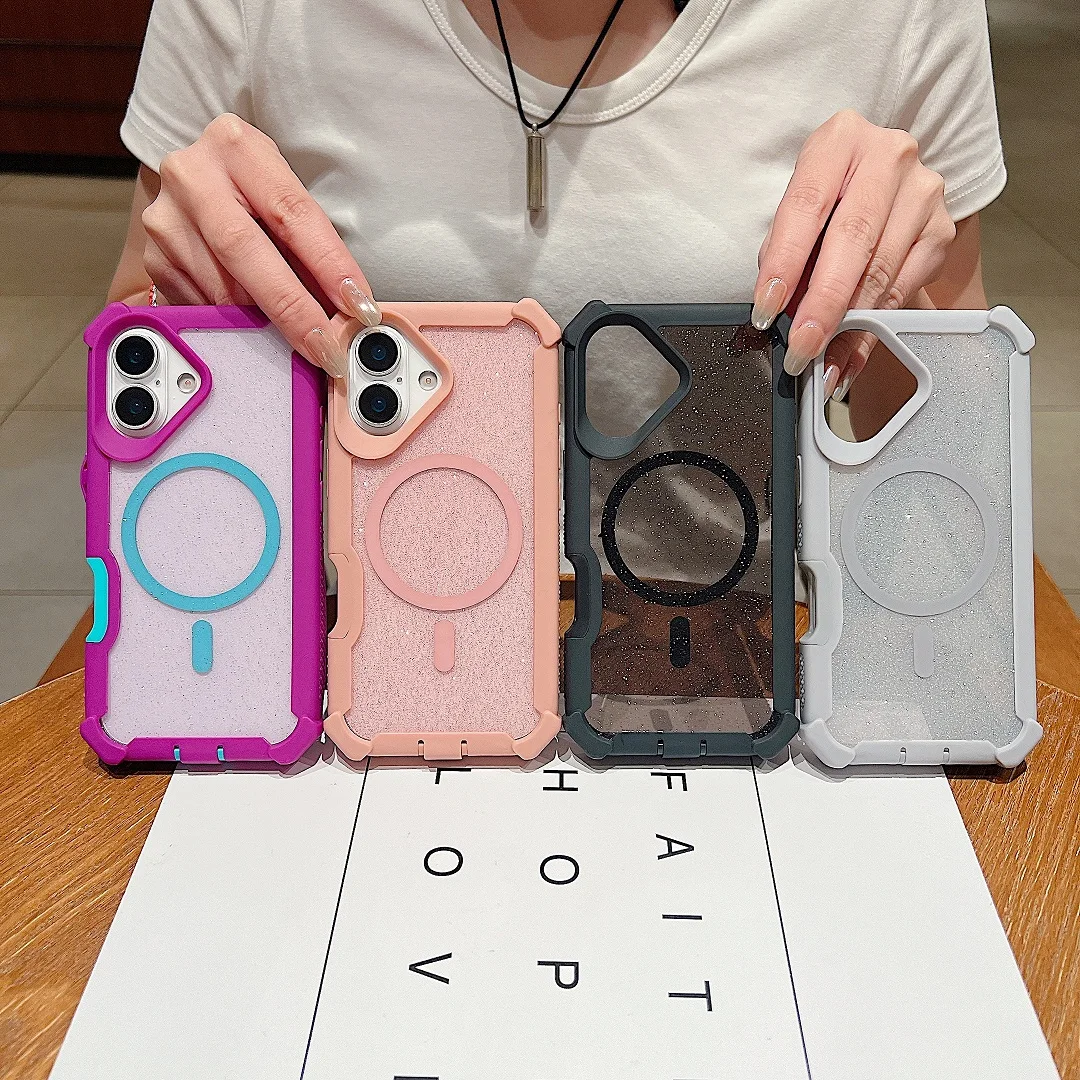 Four Corner Anti-Drop Rugged Glitter Magsafe Case For iPhone 17 Air 16 15 14 13 12 Pro Max Plus Magnetic Wireless Charge Cover
Four Corner Anti-Drop Rugged Glitter Magsafe Case For iPhone 17 Air 16 15 14 13 12 Pro Max Plus Magnetic Wireless Charge Cover