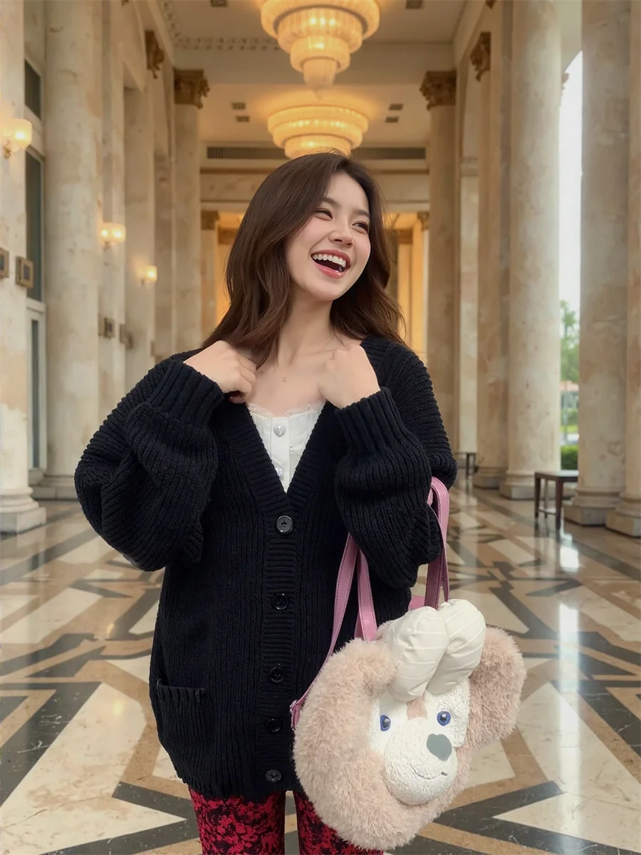 Кардиганы с коротким v-образным вырезом, свободные однобортные вязаные свитера, джемперы, одежда для женщин осенью, с застежкой на талии, новинка
Кардиганы с коротким v-образным вырезом, свободные однобортные вязаные свитера, джемперы, одежда для женщин осенью, с застежкой на талии, новинка