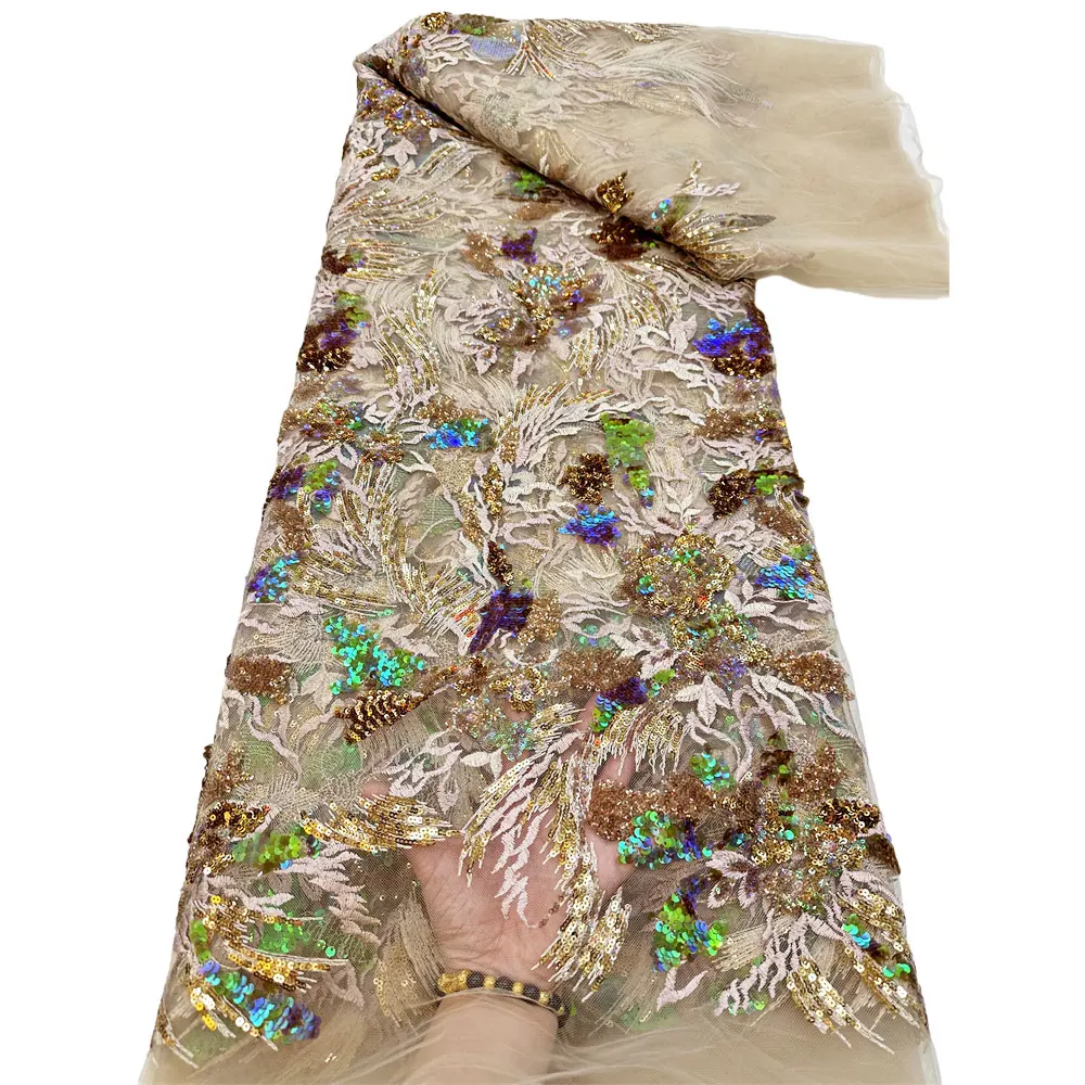 African Sequins Lace Fabric High Quality French Embroidery Tulle Lace Fabric Material For Nigerian Wedding Dress R48013
African Sequins Lace Fabric High Quality French Embroidery Tulle Lace Fabric Material For Nigerian Wedding Dress R48013