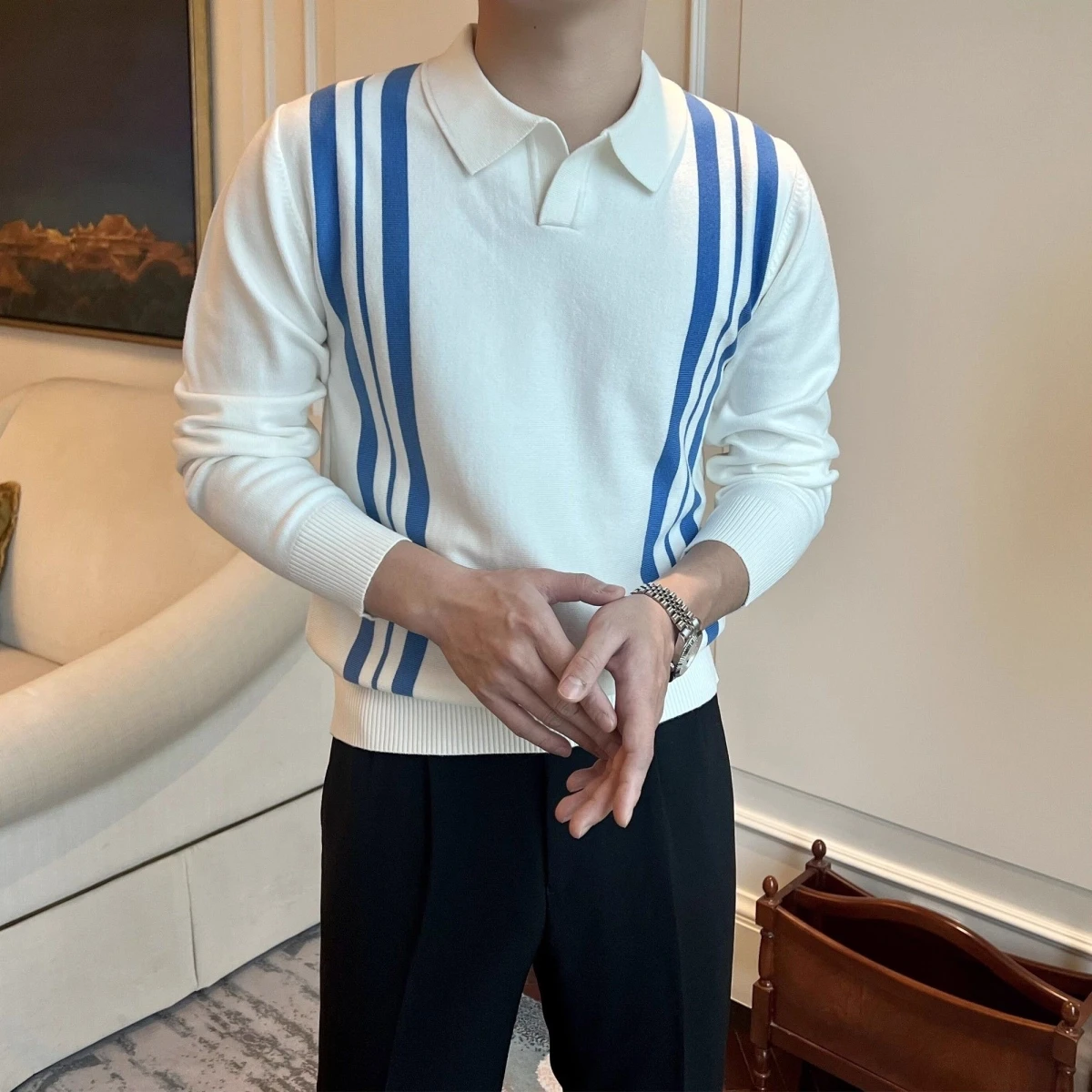 Men's Knitted Slim Fit Sweater Spring Autumn Plaid Color Blo Busin Casual irt Trendy Brand Polyester Fiber Long S...
Men's Knitted Slim Fit Sweater Spring Autumn Plaid Color Blo Busin Casual irt Trendy Brand Polyester Fiber Long S...